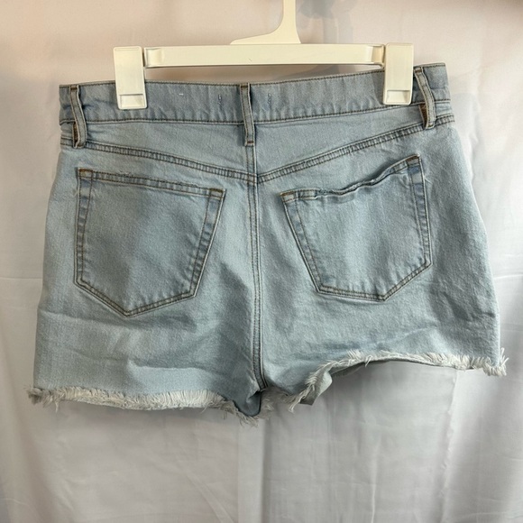 Loft Shorts Jean Curvy Fresh Cut High Rise Cut Off Raw Hem Bottoms Denim Shorts - Picture 5 of 9